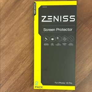 Black Screen Protector for iPhone 16 Pro - 2 Pack